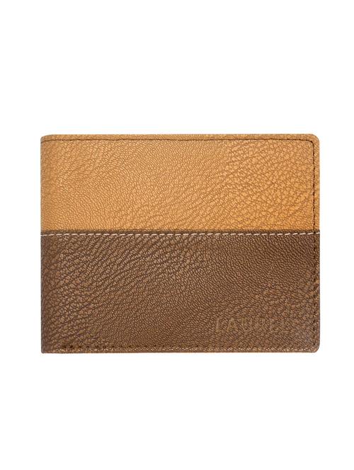 tan & brown leatherette wallet - 13732018 - Very Small Image - 1