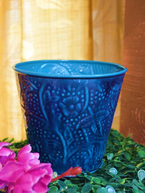 Blue Metal Planter - 13736002 - Very Small Image - 1