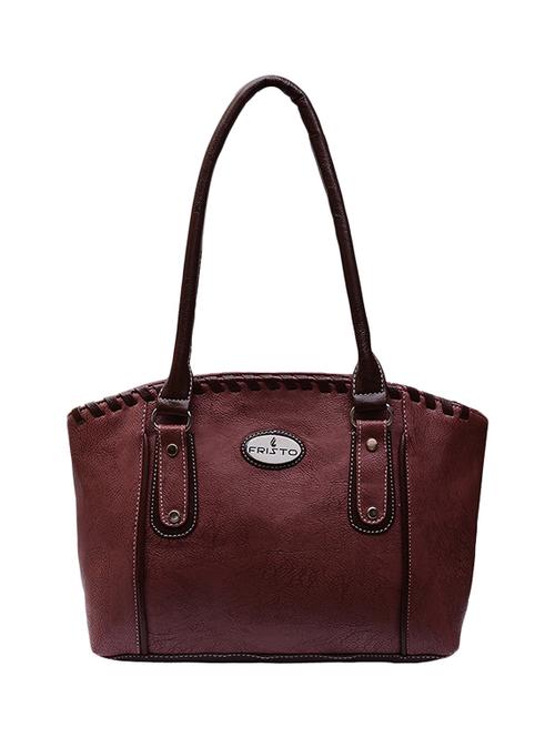 brown leatherette regular handbag - 13736150 - Very Small Image - 1