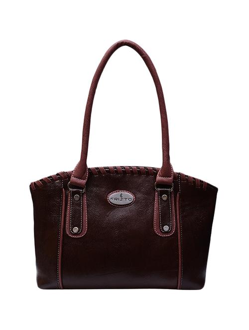 brown leatherette regular handbag - 13736153 - Very Small Image - 1