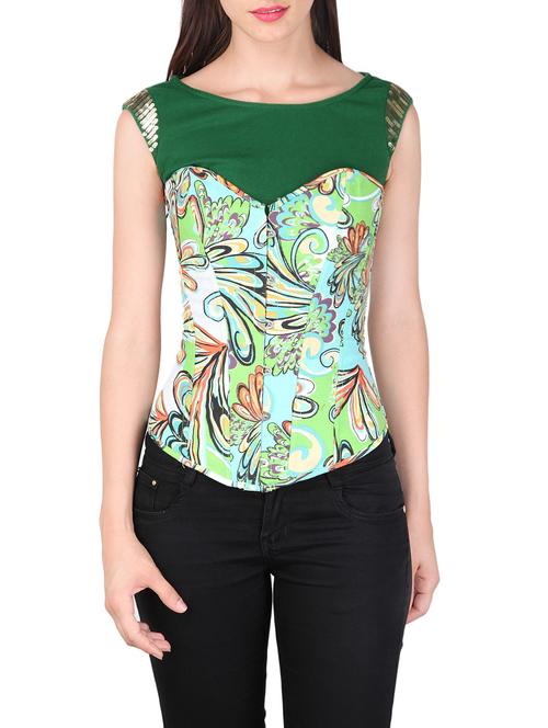 lace up back over-bust corset top - 13739301 - Very Small Image - 1