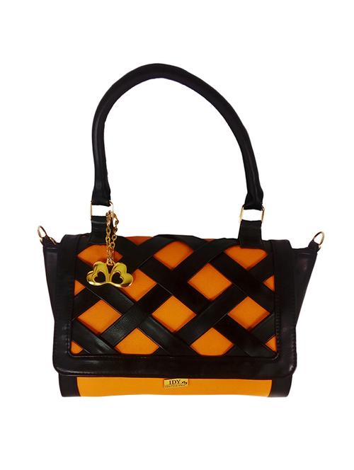 yellow leatherette regular handbag - 13740460 - Very Small Image - 1