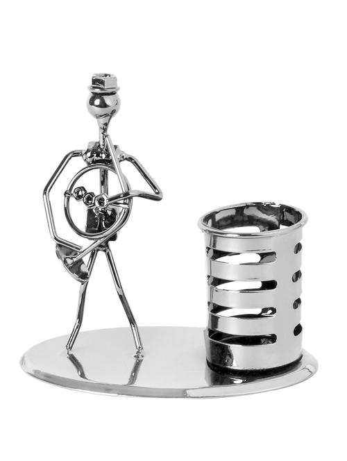 jewel fuel iron pen stand and musician playing french horn table top showpiece - 13740926 - Very Small Image - 1