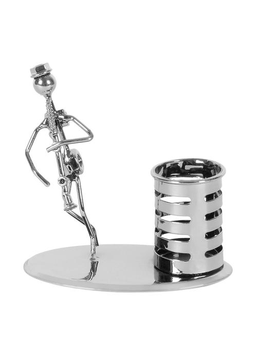 jewel fuel iron pen stand and musician playing clarinet table top showpiece - 13740954 - Very Small Image - 1