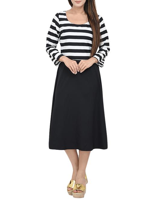 striped a-line dress - 13741147 - Very Small Image - 1