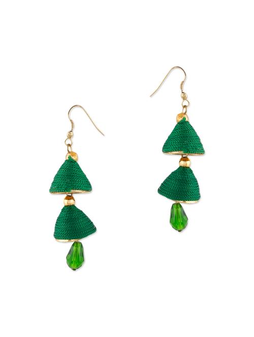 green metal drop earrings - 13744893 - Very Small Image - 1