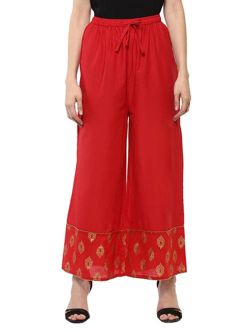 red cotton palazzo - 13744951 - Very Small Image - 1