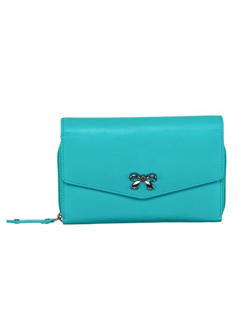 blue leather regular clutch - 13745400 - Very Small Image - 1
