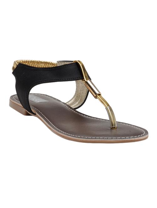 black faux leather back strap sandals - 13745845 - Very Small Image - 1