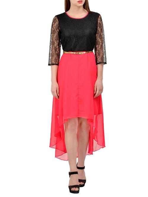 women's high low color block dress - 13746581 - Very Small Image - 1