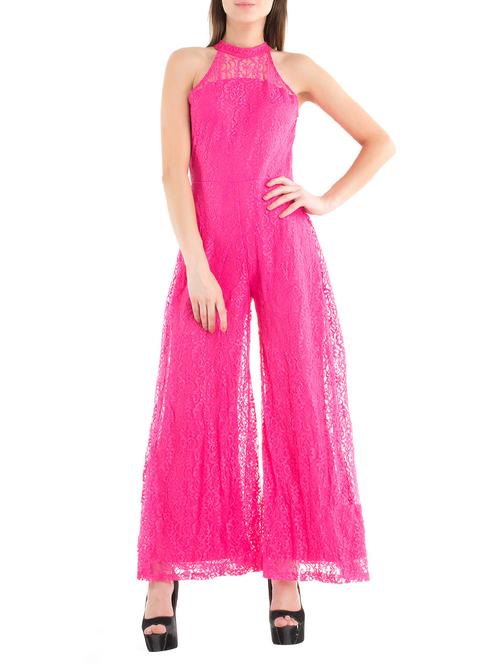 pink lace full leg  jumpsuit - 13748413 - Very Small Image - 1
