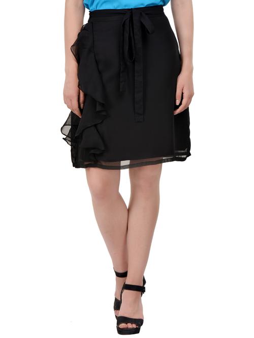 black georgette ruffle skirt - 13750288 - Very Small Image - 1
