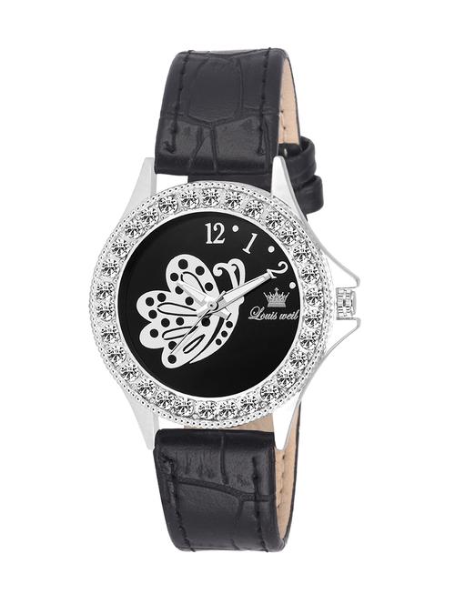 louis weil black leatherette strap analog watch - 13751085 - Very Small Image - 1