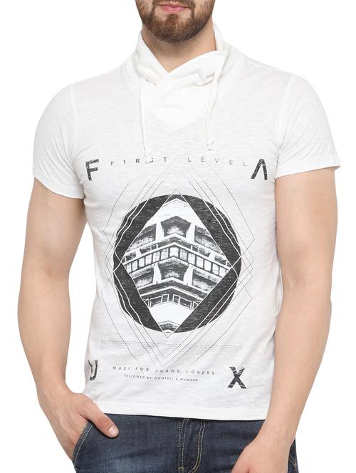 white cotton printed t-shirt - 13751317 - Very Small Image - 1