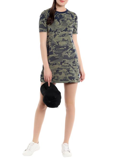 green cotton t-shirt dress - 13752018 - Very Small Image - 1