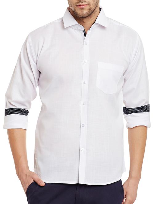 white cotton blend casual shirt - 13752599 - Very Small Image - 1