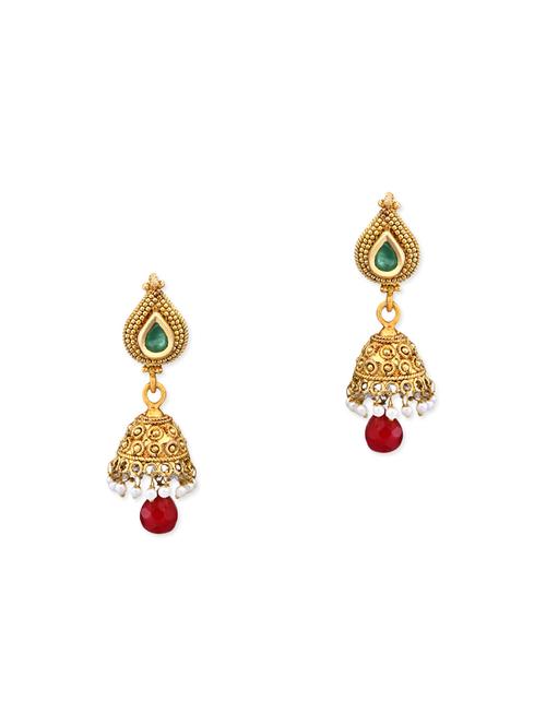 gold zinc drop earrings - 13757604 - Very Small Image - 1