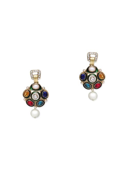 multi coloured drop earrings - 13757626 - Very Small Image - 1