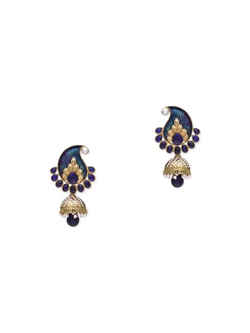 gold zinc drop earrings - 13757628 - Very Small Image - 1