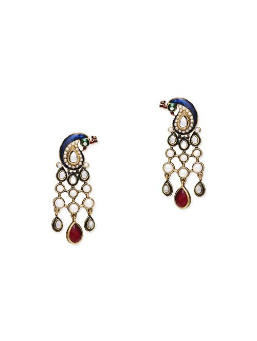 gold zinc drop earrings - 13757629 - Very Small Image - 1