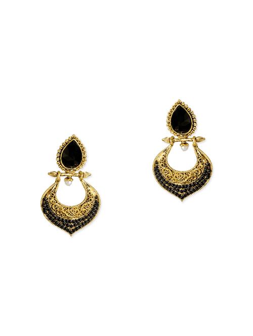gold zinc chandballi earring - 13757659 - Very Small Image - 1