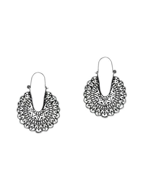 silver zinc hoop earrings - 13757673 - Very Small Image - 1