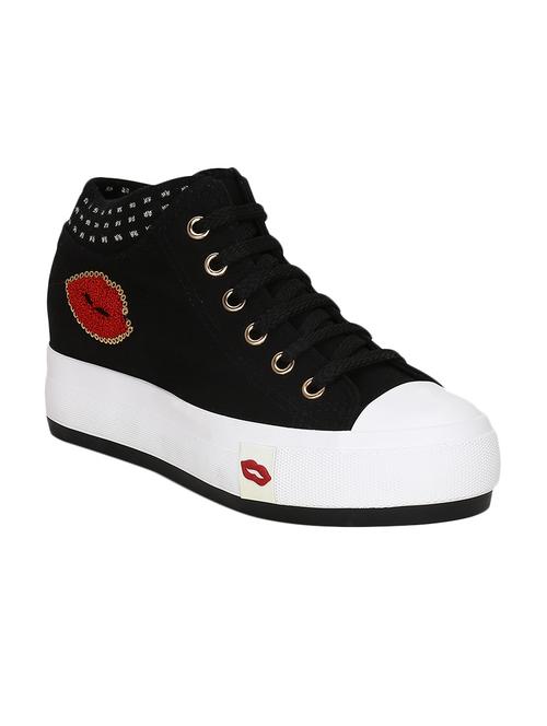 black canvas plimsolls sneakers - 13758659 - Very Small Image - 1
