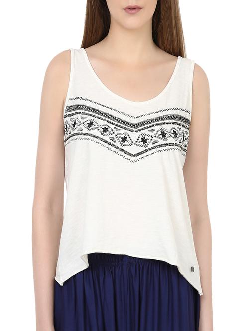 white embroidered cotton top - 13759686 - Very Small Image - 1