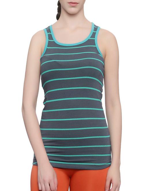 grey striped cotton tank tee - 13760474 - Very Small Image - 1