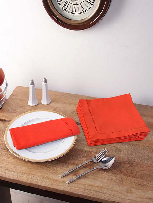 stitchnest light rust cotton 16 x 16 inch solid table napkin - set of 6 - 13761818 - Very Small Image - 1