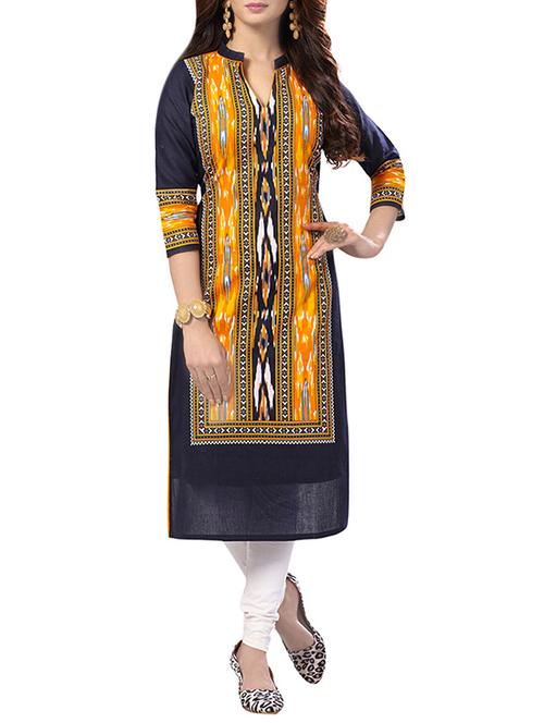 blue cotton kurta - 13762579 - Very Small Image - 1