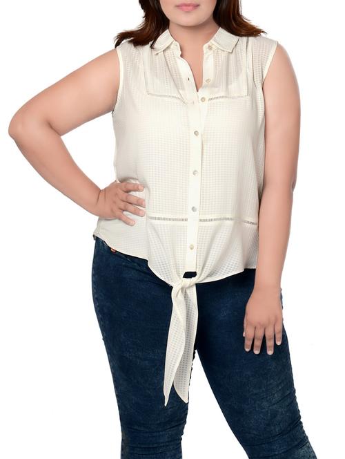 white front knot shirt - 13763175 - Very Small Image - 1