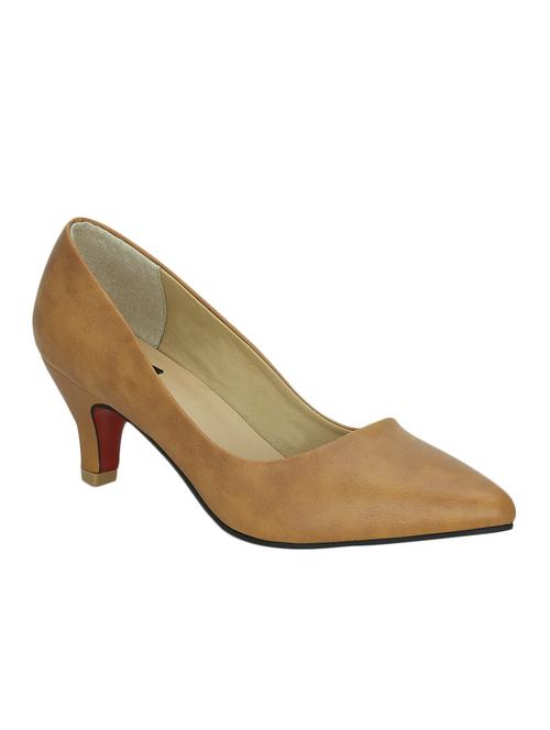 tan leatherette slip on pumps - 13763867 - Very Small Image - 1