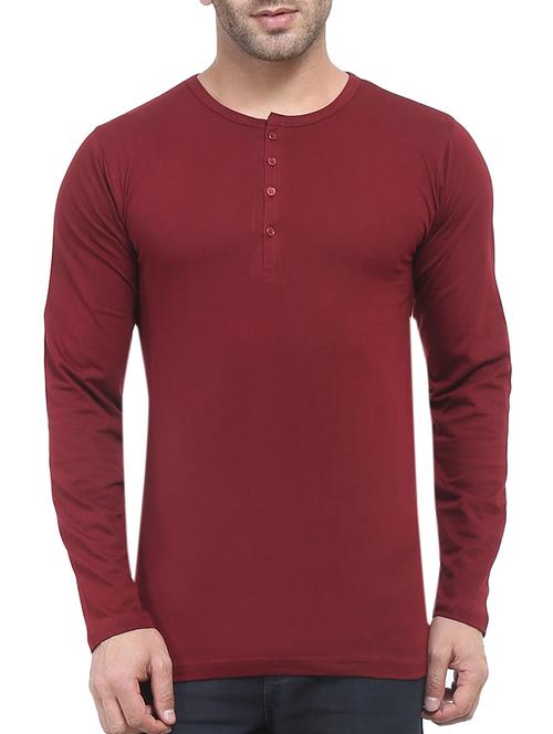 maroon cotton tshirt - 13763937 - Very Small Image - 1