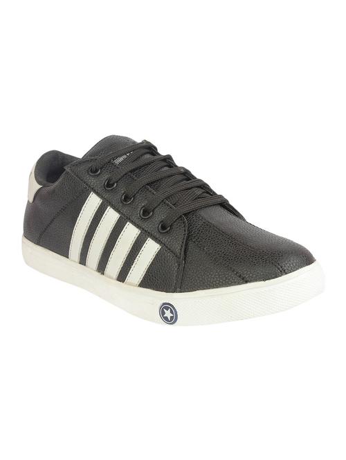 black leatherette lace up sneaker - 13764614 - Very Small Image - 1