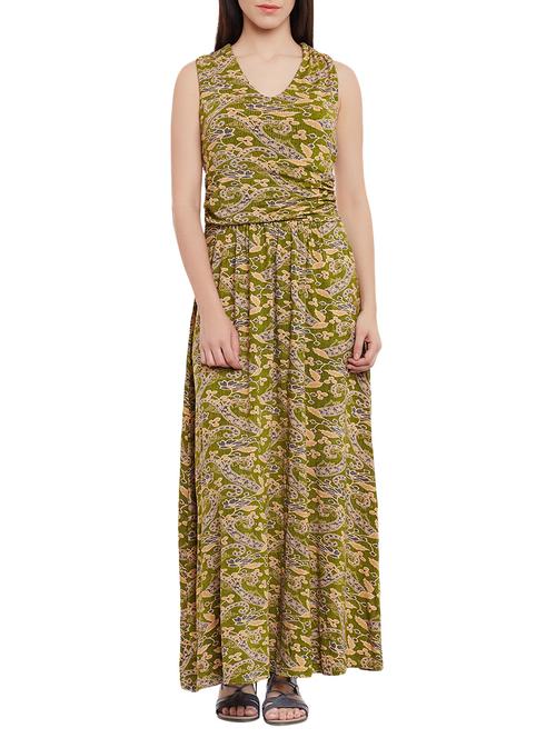green viscose maxi dress - 13764729 - Very Small Image - 1