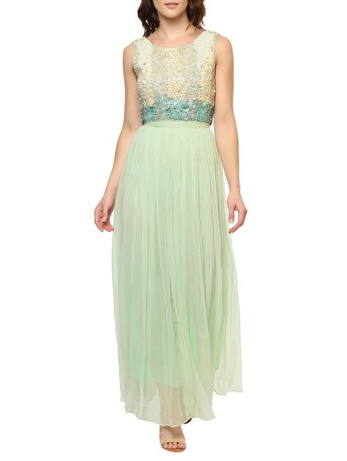 green viscose dress - 13764761 - Very Small Image - 1