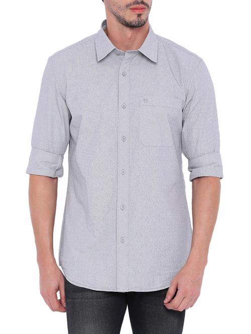 grey cotton casual shirt - 13767297 - Very Small Image - 1