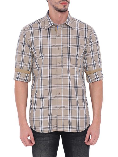 brown  cotton casual shirt - 13767315 - Very Small Image - 1