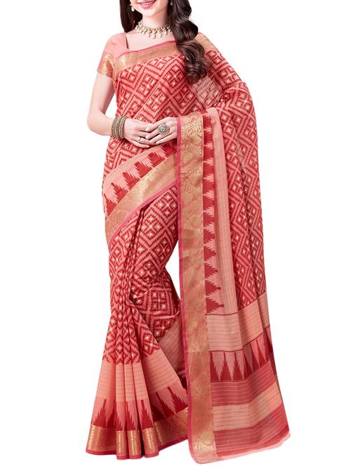 red patola saree with blouse - 13768297 - Very Small Image - 1