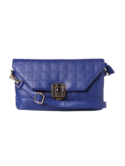 blue leatherette (pu) sling bag - 13768407 - Very Small Image - 1