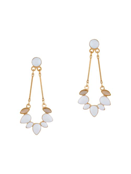 white metal drop earrings - 13769382 - Very Small Image - 1