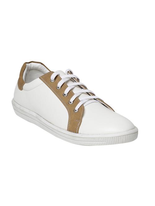 white leatherette lace up sneaker - 13769757 - Very Small Image - 1