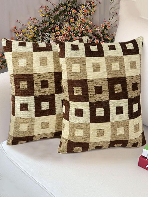 saral home set of 2 chenille cushion covers - 13770037 - Very Small Image - 1