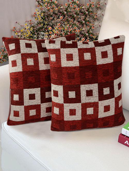 saral home set of 2 chenille cushion covers - 13770039 - Very Small Image - 1
