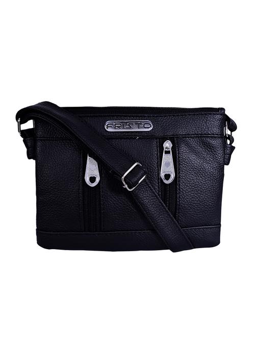 black leatherette regular sling bag - 13771384 - Very Small Image - 1