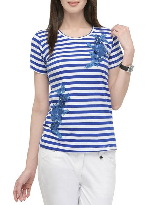 blue cotton regular tshirt - 13771392 - Very Small Image - 1