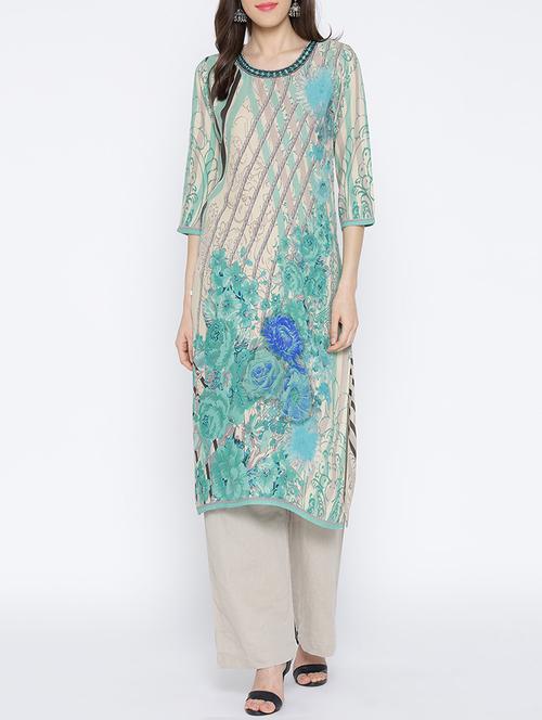 multi colored rayon long  kurta - 13771722 - Very Small Image - 1