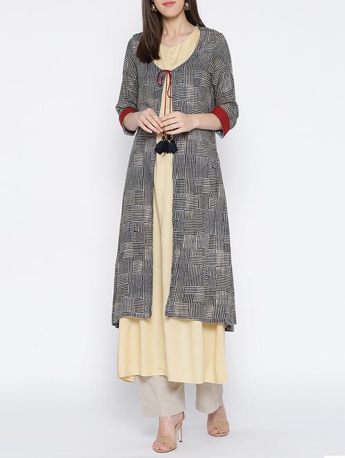 multicolored rayon a-line kurta - 13771767 - Very Small Image - 1