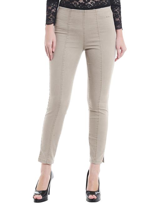 beige cotton jeggings - 13772961 - Very Small Image - 1